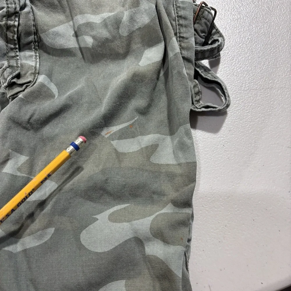 OshKosh B'Gosh Camo Overalls Bib Youth Kids 3T Cargo Pockets Utility Green
